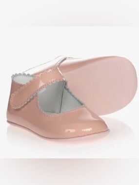 Early Days Girls Blush Leather Velcro First Walkers (Size 6-9M)